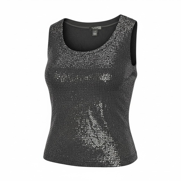 St. John Tops - St. John Caviar Micro Square
Sequin Tank Top